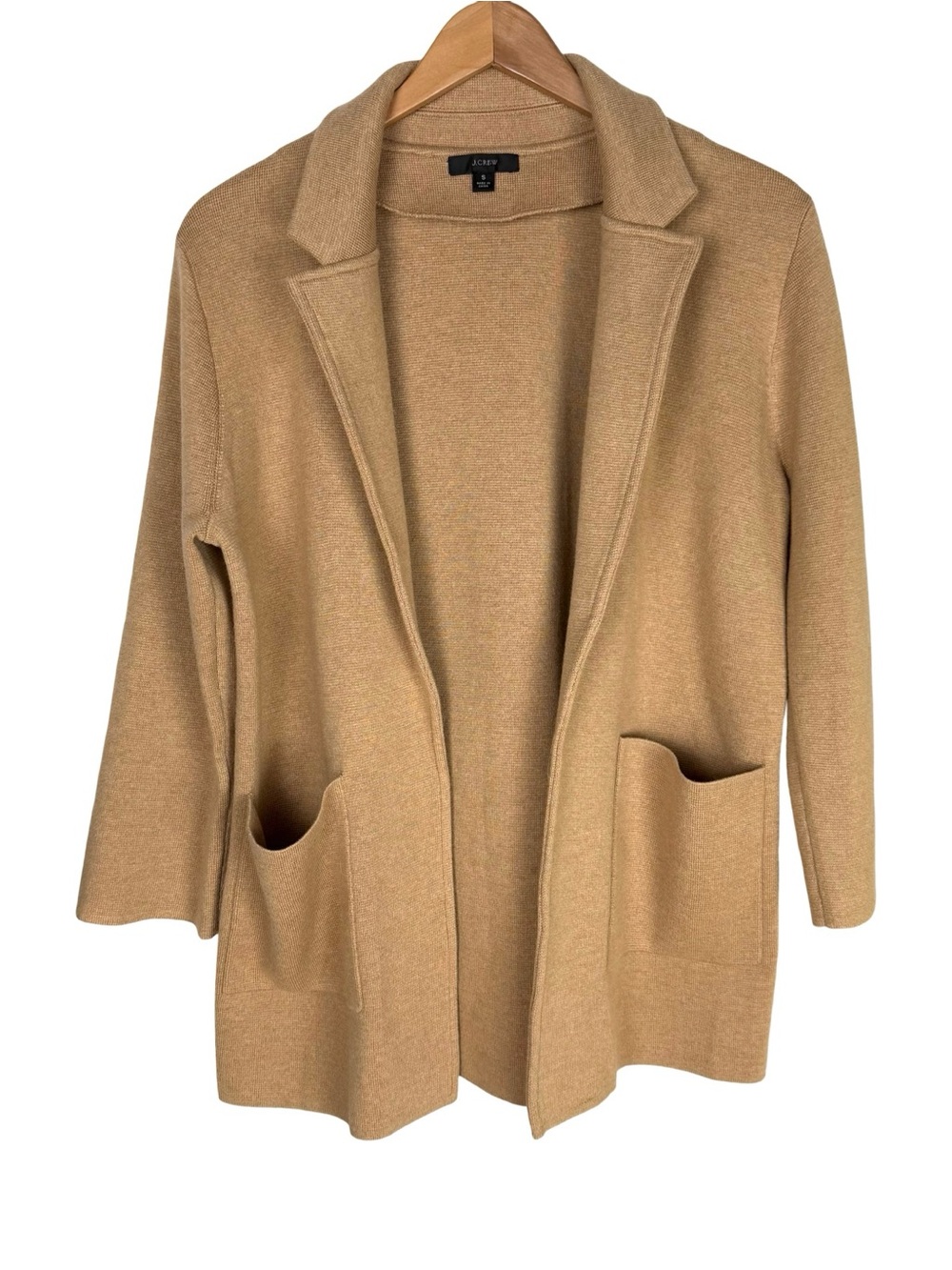 J. Crew Sophie Sweater Blazer Camel Tan Merino
Wool Blend Open Front Jacket S - Picture 2 of 6